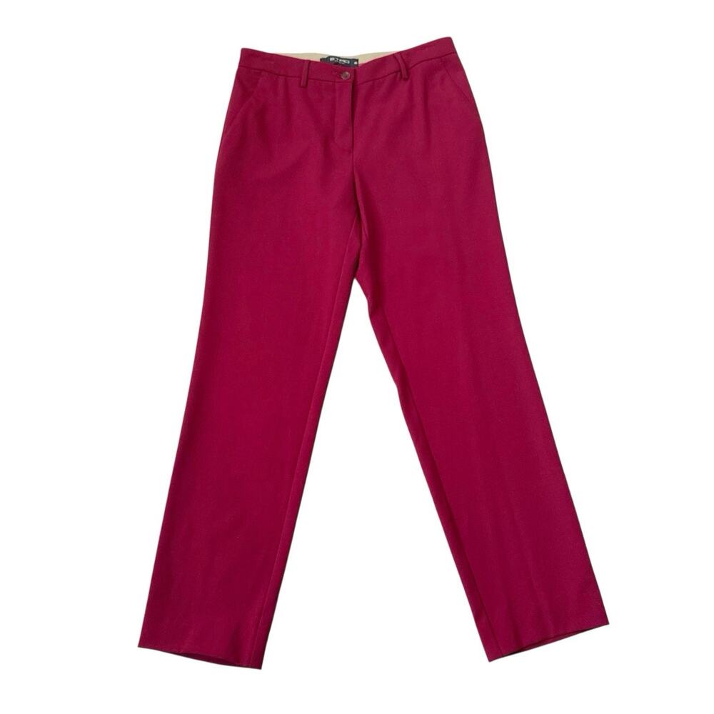 Etro Slacks Pants Burgundy Wool Office Career Made in Italy Size 40 US 4 Small